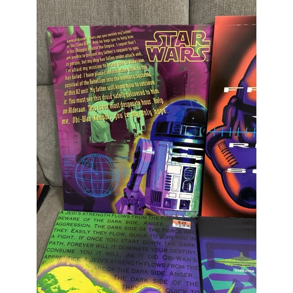 Vtg 1996 NOS Mead Star Wars 12x9 Portfolio School 4 Folder Lot read UNPUNCHED